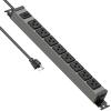 JUNNUJ Heavy Duty Power Strip Wall Mount,Long Power Strip,20 Amp Surge Protector 1200J Metal 8 Outlet Under Desk,Garage Mountable Power Bar Table Socket Industrial Outlets 6-20R T-Slot,6FT 12AWG view 1