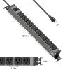 JUNNUJ Heavy Duty Power Strip Wall Mount,Long Power Strip,20 Amp Surge Protector 1200J Metal 8 Outlet Under Desk,Garage Mountable Power Bar Table Socket Industrial Outlets 6-20R T-Slot,6FT 12AWG view 4