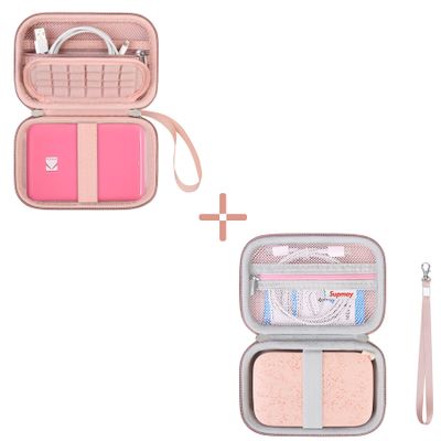 Supmay Hard Carrying Case for Kodak Step Color Instant Photo Printer+Hard Carrying Case for HP Sprocket Portable 2x3 Instant Color Photo Printer