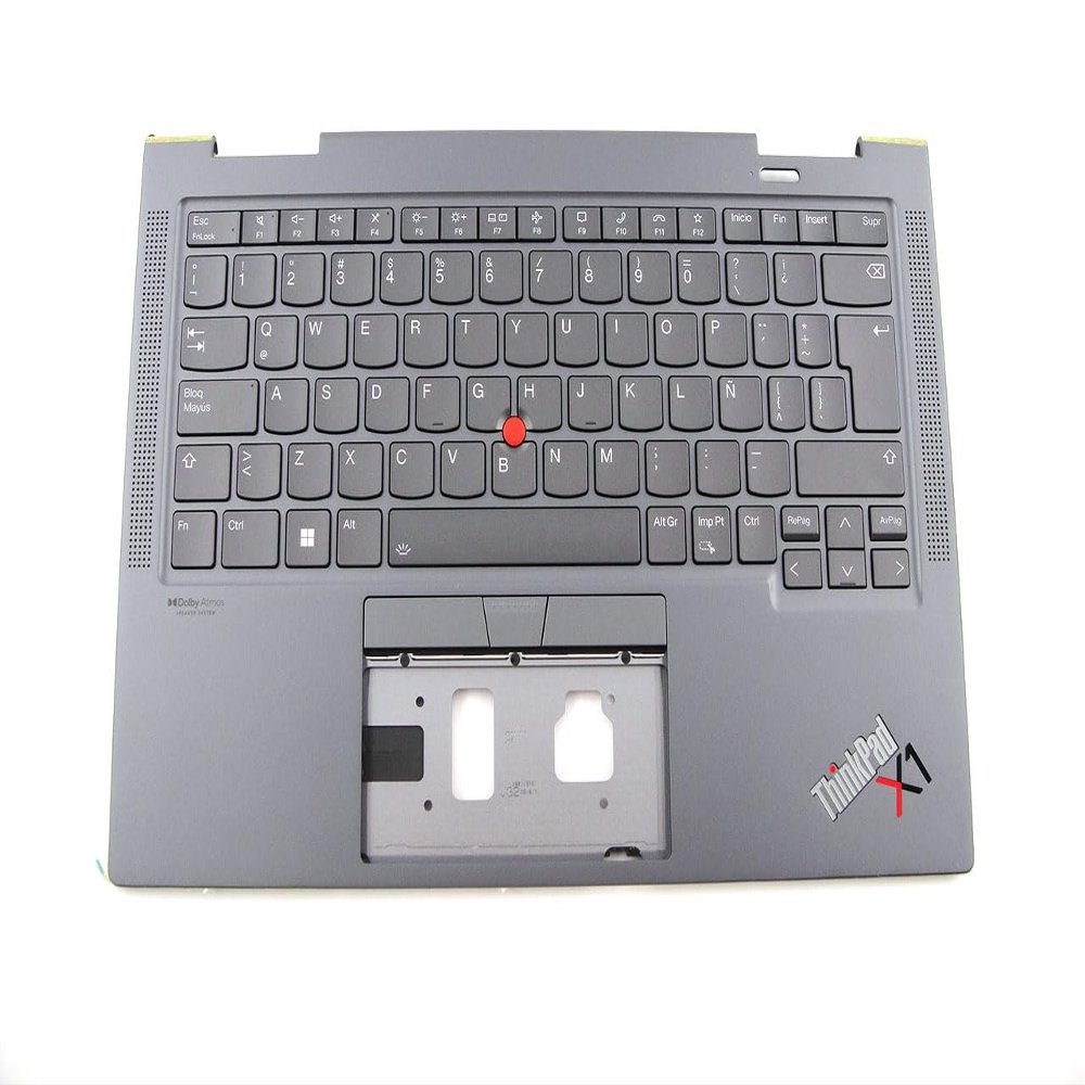 Bayjebu Parts for Lenovo ThinkPad X1 Yoga Gen 7 7th Palmrest Keyboard Bezel Latin Spanish Layout Version 5M11H45764