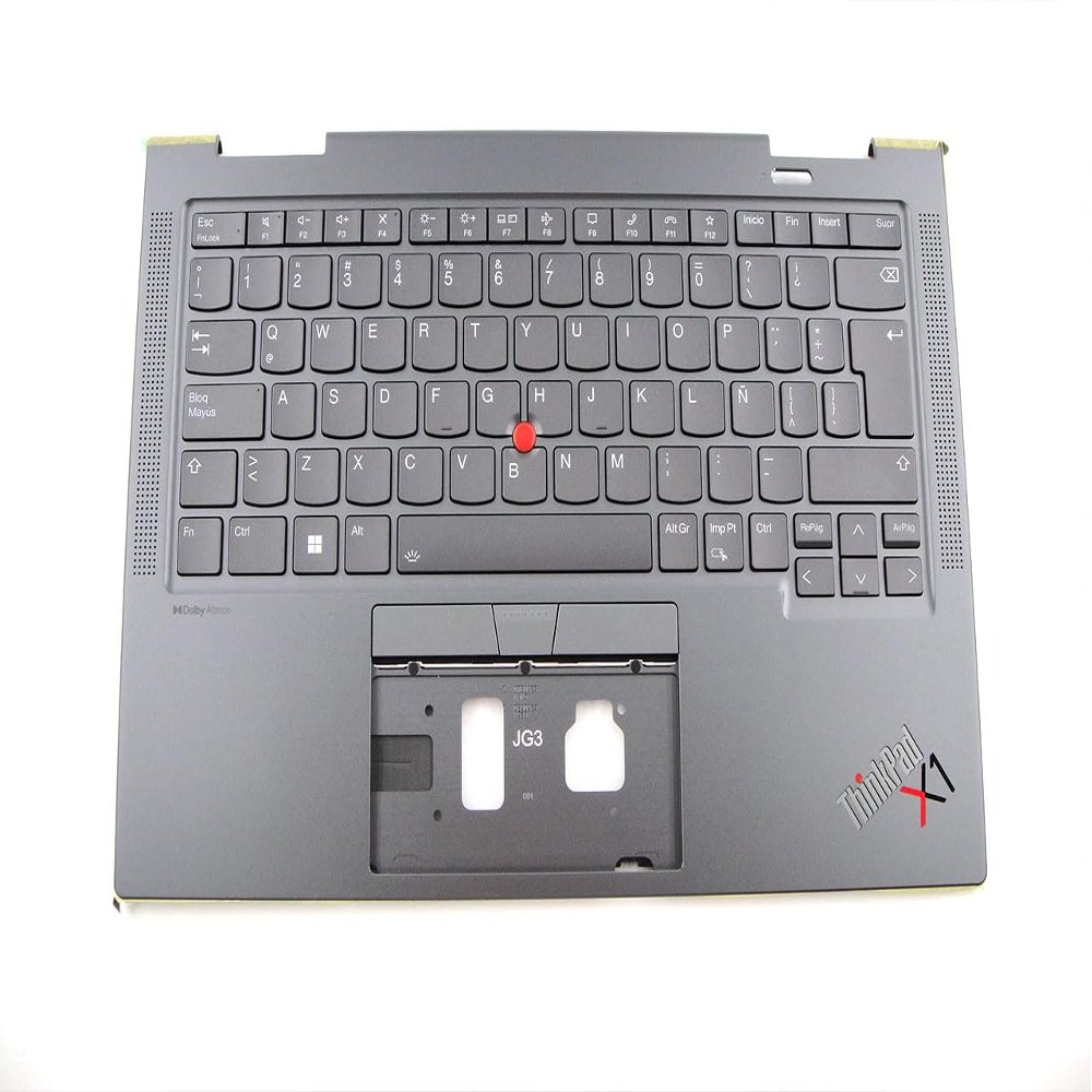 Bayjebu Parts for Lenovo ThinkPad X1 Yoga Gen 8 8th Palmrest Keyboard Bezel Latin Spanish Layout Version 5M11H62301