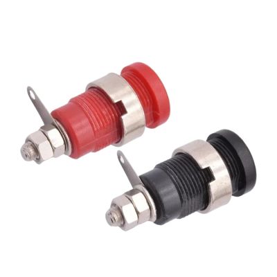 10pcs 4mm Banana Plug Binding Post Audio Amplifier Speaker Multimeter Cable Test Terminal Socket Red Black Mount Panel Connector (Color : 5 Red 5 Black)