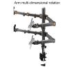ELUKHT Four Screen Monitor Mount, Heavy-Duty Fully Adjustable Monitor Arm for Computer Screens, Monitor Stand Mount for 17 to 27 Inch Computer Screens view 4