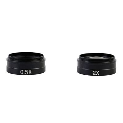JOEBO Microscope Kit 0.5X / 2.0X / 0.3X Auxiliary Barlow Objective Glass Lens for 180X/300X C-Mount Zoom Lens Industry Video Microscope Camera Microscope Lens Adapters (Color : D)