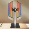 ELUKHT Dual Screen Monitor Desk Mount, Height Adjustable Desk Mount Stand with Tempered Glass Base, for 14-27 Inch Computer Screens view 3
