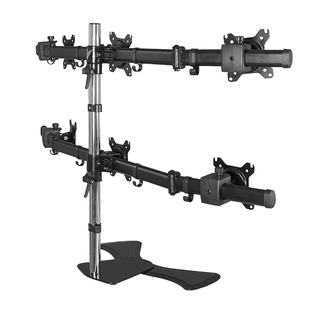 ELUKHT 6 Monitor Mount Desk Stand, Heavy Duty Height Adjustable, Fits Monitors Up to 27 Inch, Steel Base, Holds 6 Screens