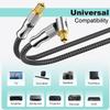 EMK Premium 24K Gold-Plated Right Angle Optical Cable  90 Toslink to Toslink (4M/12Ft), 360 Rotatable for Soundbars, TVs & Home Theater view 4