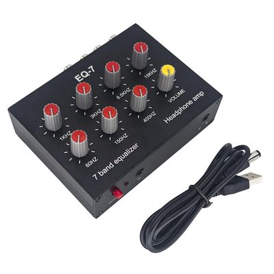 EQ-7 Audio Signal Headset Amplifier 7-Band EQ Equalizer 2 Channel Digital Sound Equalizer