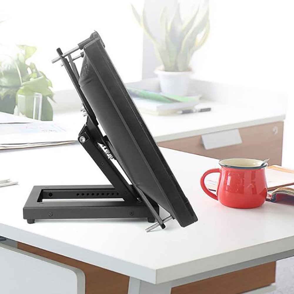 ELUKHT Single Monitor Stands, Free-Standing Desk Stand Riser for 14 Inch to 24 Inch Screen, Freestanding Steel Mount Base Fits Holeless Display