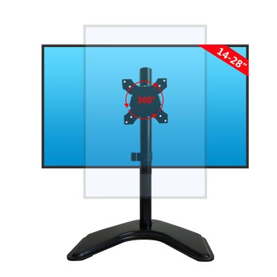 ELUKHT Single Monitor Stands Fits 13-32 Inch Screen, Height Adjustable Free Standing Monitor Stand with Beamline Management, 75x75 100x100 Mm