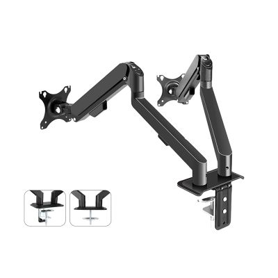 ELUKHT Dual Monitor Mount, Height Adjustable Monitor Arm for 2 Monitors, Monitor Stand Mount for 17-30 Inch Computer Screens, Fits 75x75/100x100mm (B)