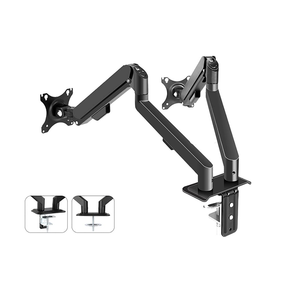 ELUKHT Dual Monitor Mount, Height Adjustable Monitor Arm for 2 Monitors, Monitor Stand Mount for 17-30 Inch Computer Screens, Fits 75x75/100x100mm (B)