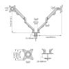 ELUKHT Dual Monitor Mount, Height Adjustable Monitor Arm for 2 Monitors, Monitor Stand Mount for 17-30 Inch Computer Screens, Fits 75x75/100x100mm (B) view 2