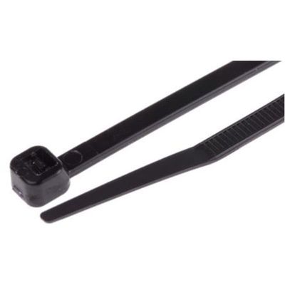 Cable Tie Black Heat Stabilized Nylon66 40 lbs (18kg) 12 x 0.14 in (292 x 3.6mm), Pack of 100, MFR: 8111599