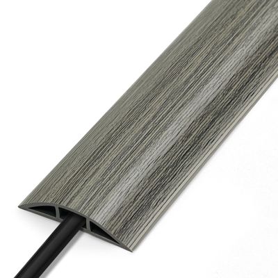 Cord Covers for Wires on Floor 6FT, LZEOY Cord Cover Floor, Wood Grey Floor Cable Management, Cable Protector Prevent Cable Trips Floor Cable Covers for Cords, Cable Cavity: 0.47" (W) x 0.24" (H)