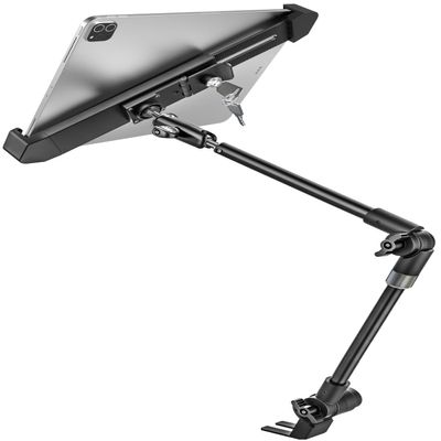 woleyi Anti-Theft Seat Rail Tablet Mount for Car/Truck, Heavy Duty Car Floor Bolt Tablet Holder, Vehicle Front Seats Stand with Security Lock and Key for iPad Pro, Air, Mini, Galaxy Tab, 7-11" Tablets