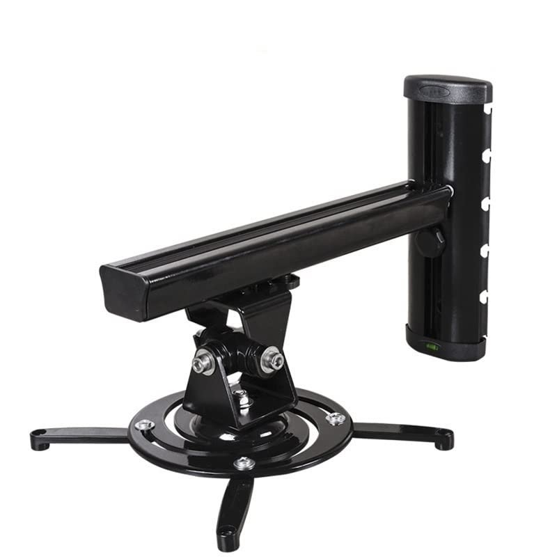 SABALON Projector Stand Universal Projector Stand Aluminum Alloy 360 Projector Wall Mount Full Motion Retractable Universal Projector Hanger Bracket Projector Shelf(B)
