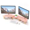 AFOOYO Dual Monitor Stand Riser, Adjustable Rainbow Cloud Desktop Organizer for 2 Monitors, Flexible Length & Angle Computer Stand for Laptop, PC, Printer, Home Office Use - Pink view 1