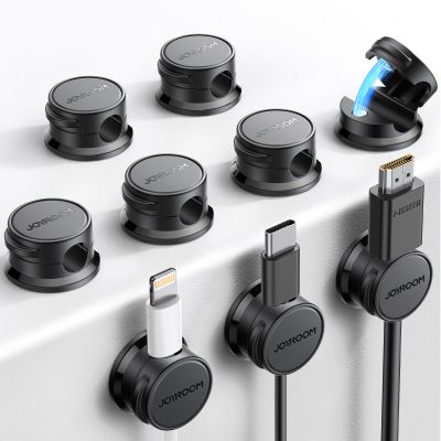 9 Pack Cable Management Cord Holder, JOYROOM Magnetic Cable Clips Adhesive Wire Hider, Cord Organizer for Desk Bedside Nightstand Table Desktop USB Wall Car Office Workspace Accessories, Black