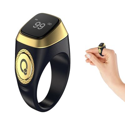 Anlising Smart Ring Counter, Smart Tasbih Zikr Ring, Muslim Islamic Prayer Smart Rings, Tasbih Counter Smart Ring, Tasbeeh Smart Counter, Digital Electronic Smart Tally Counter for Prayer(Black, 18MM)