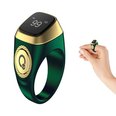 Anlising Smart Ring Counter, Smart Tasbih Zikr Ring, Muslim Islamic Prayer Smart Rings, Tasbih Counter Smart Ring, Tasbeeh Smart Counter, Digital Electronic Smart Tally Counter for Prayer(Green, 20MM)