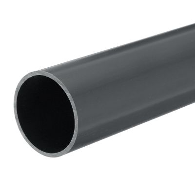 MECCANIXITY 2 Inch PVC Rigid Tube Round Pipe Tubing Hardware Tubing 45.2mm ID 50mm OD 20cm/8" Dark Grey High Impact for Water Pipe