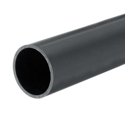 MECCANIXITY 1.6 Inch PVC Rigid Tube Round Pipe Tubing Hardware Tubing 36mm ID 40mm OD 20cm/8" Dark Grey High Impact for Water Pipe