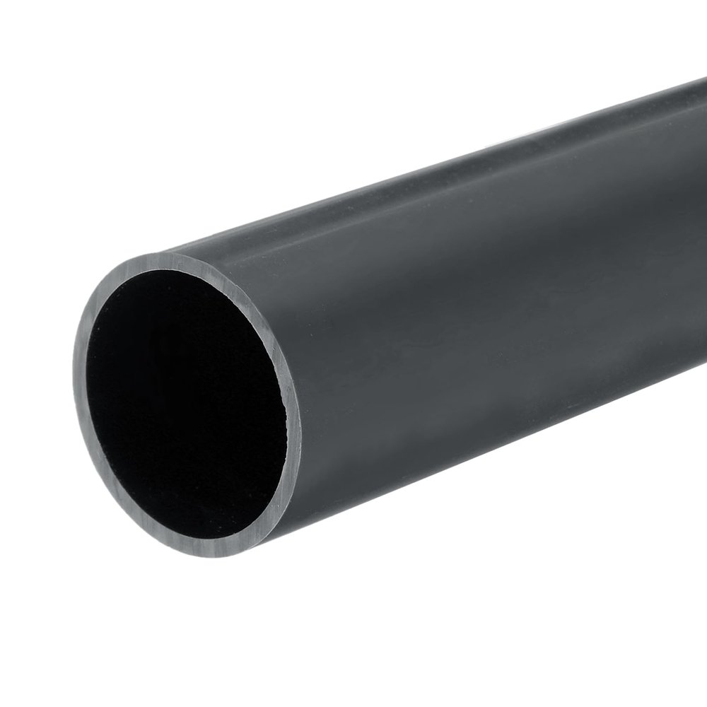 MECCANIXITY 1.6 Inch PVC Rigid Tube Round Pipe Tubing Hardware Tubing 36mm ID 40mm OD 20cm/8" Dark Grey High Impact for Water Pipe
