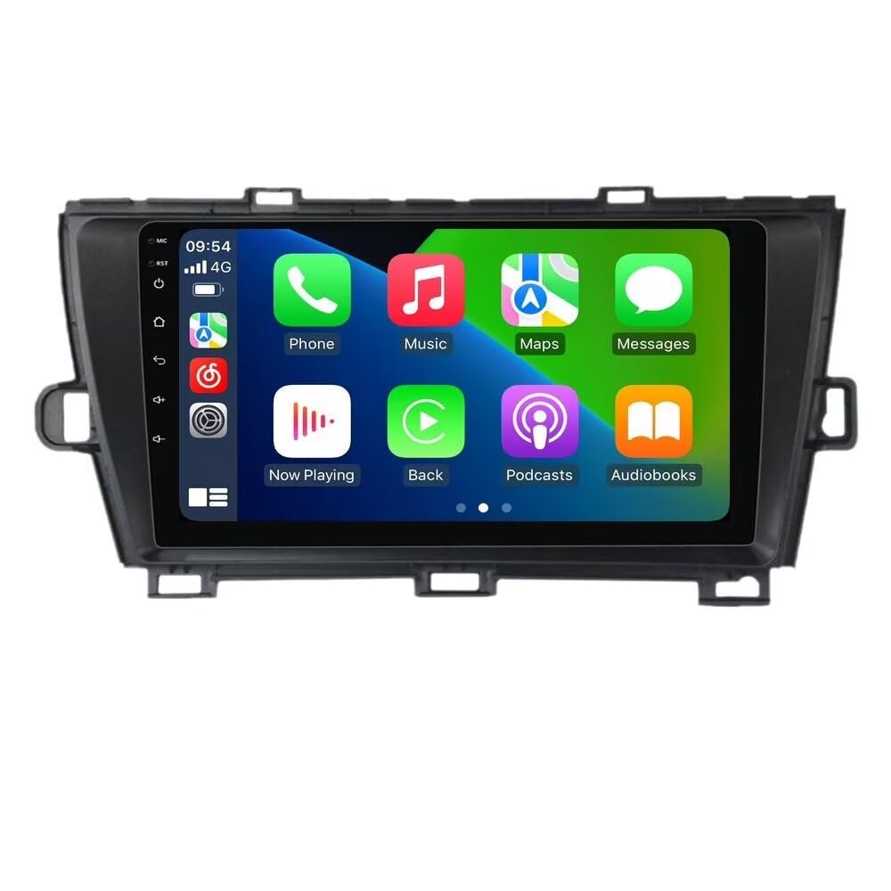 4+64GB 8-Core 9" Car Radio Stereo for Toyota Prius 2010-2015 Dash Kit, Android 13 GPS Navigation Multimedia Player with Car-Play Android Auto/Rear View