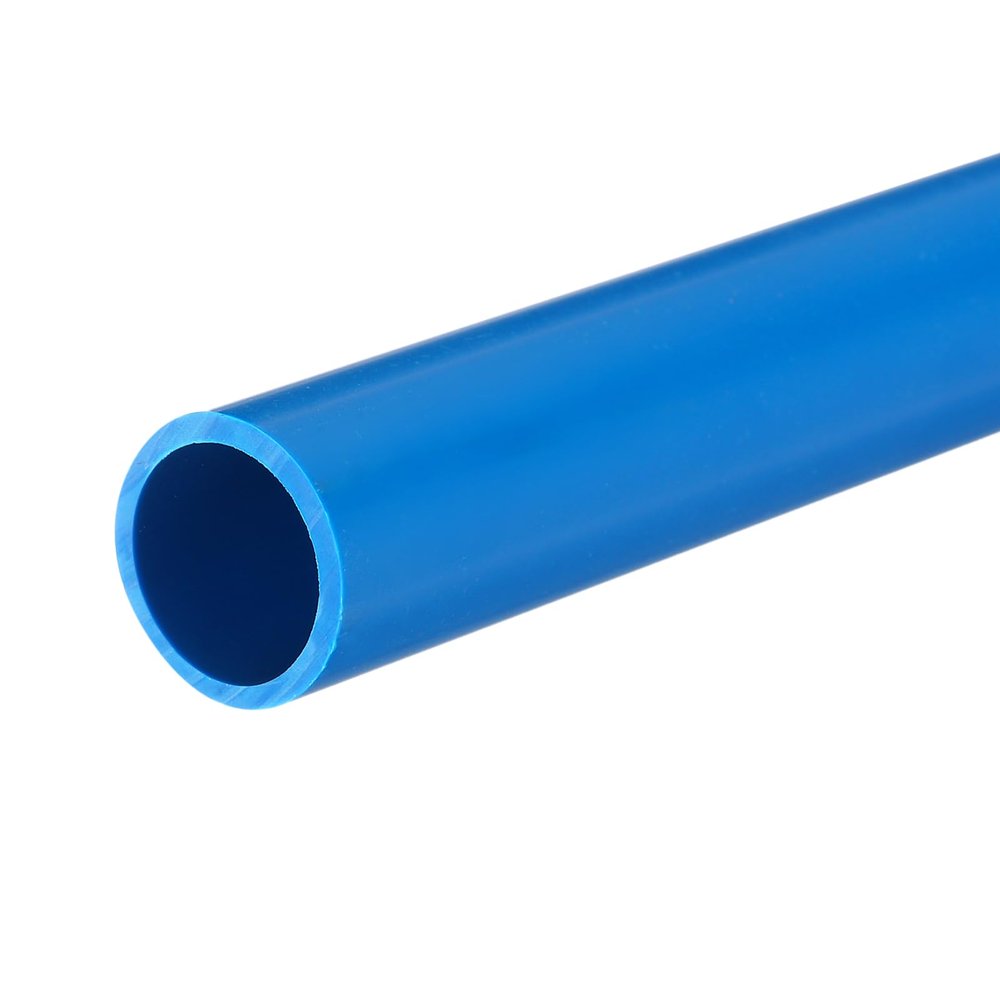 MECCANIXITY 1 Inch PVC Rigid Tube Round Pipe Tubing Hardware Tubing 21mm ID 25mm OD 20cm/8" Blue High Impact for Water Pipe