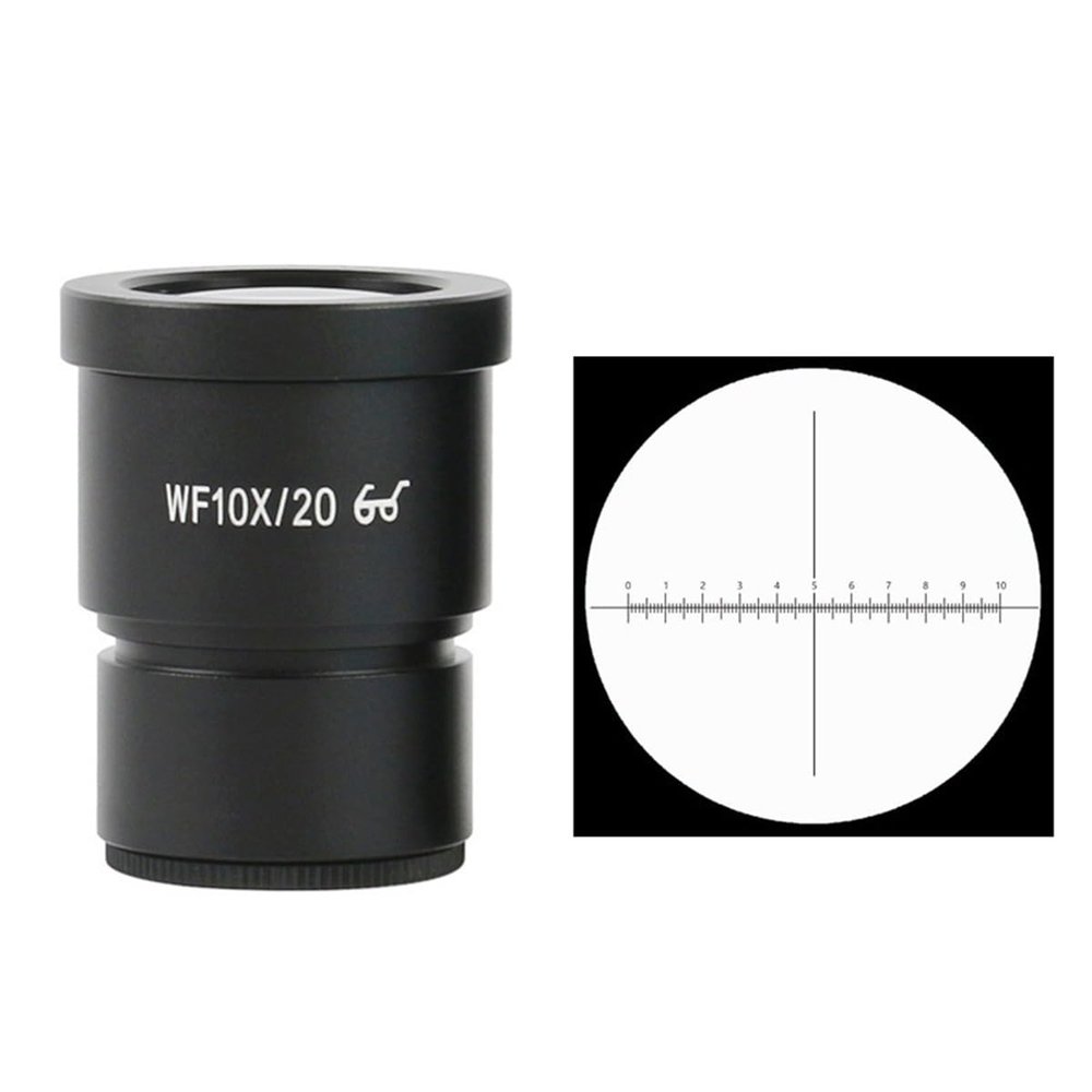 Microscope Kit 1PCS Ruling Curve WF10X/20 WF10X/22 WF15X/15 WF20X/10 Eyepiece Lens for Stereo Microscope Microscope Lens Adapters (Color : 1pcs WF10X-20)