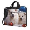 13 inch Laptop Tote Bag Men Women Merry Christmas White Snow Dog Shoulder Laptop Sleeve Briefcase Messenger Computer Bag view 1
