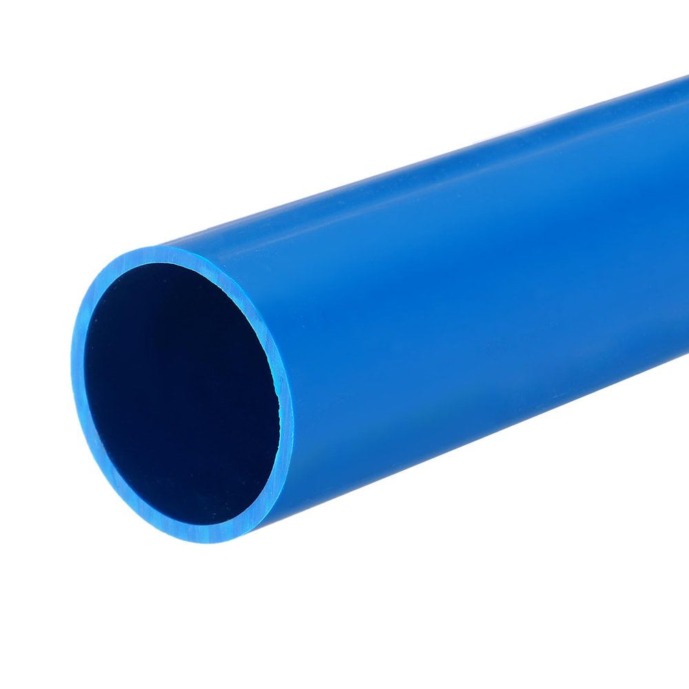 MECCANIXITY 1.6 Inch PVC Rigid Tube Round Pipe Tubing Hardware Tubing 36mm ID 40mm OD 20cm/8" Blue High Impact for Water Pipe