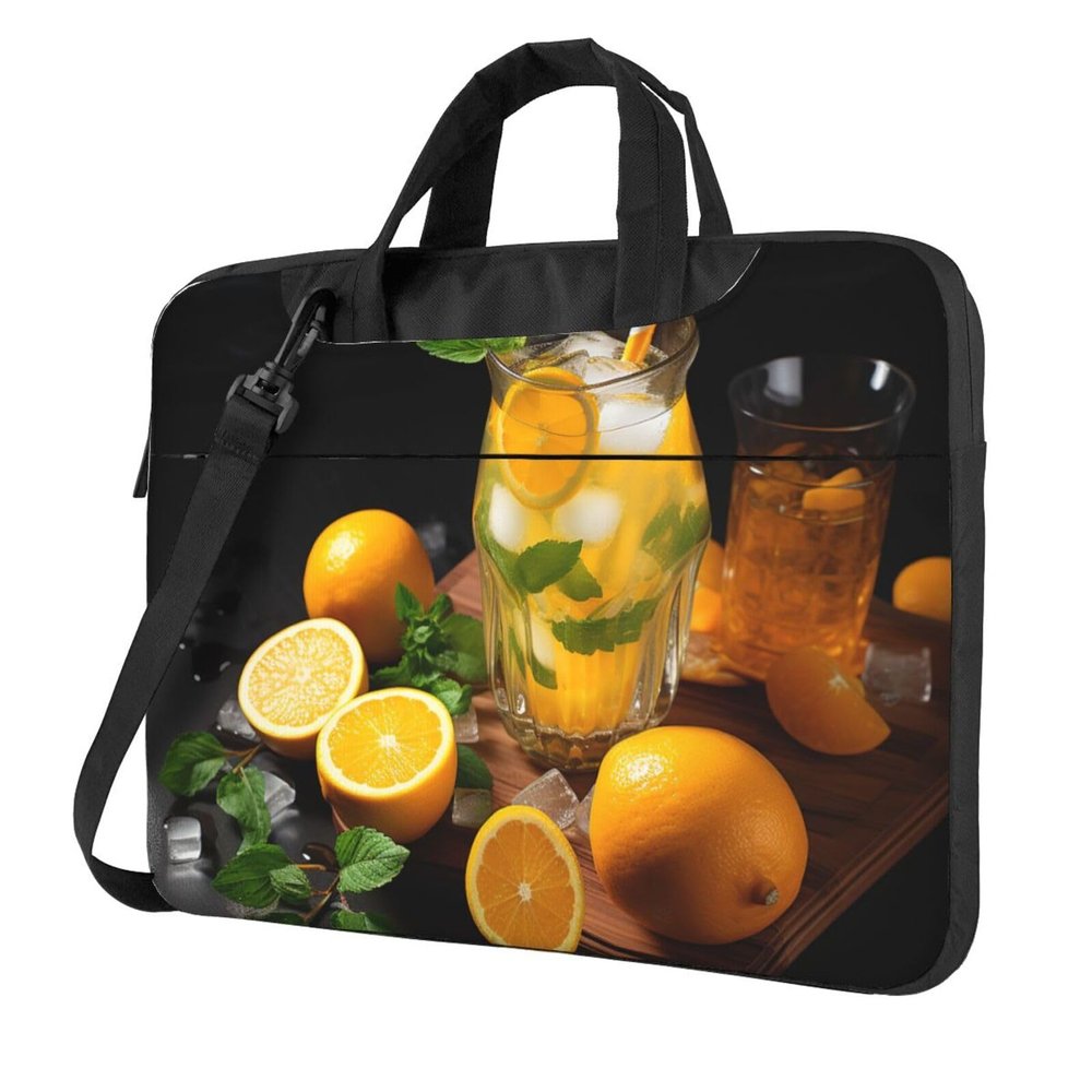 13 inch Laptop Tote Bag Men Women Orange Lemonade with Mint Shoulder Laptop Sleeve Briefcase Messenger Computer Bag