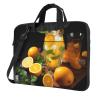 13 inch Laptop Tote Bag Men Women Orange Lemonade with Mint Shoulder Laptop Sleeve Briefcase Messenger Computer Bag view 1