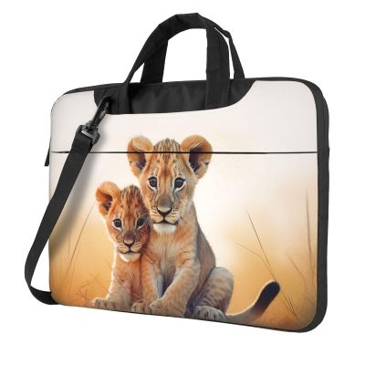 14 inch Laptop Tote Bag Men Women Small lion Shoulder Laptop Sleeve Briefcase Messenger Computer Bag