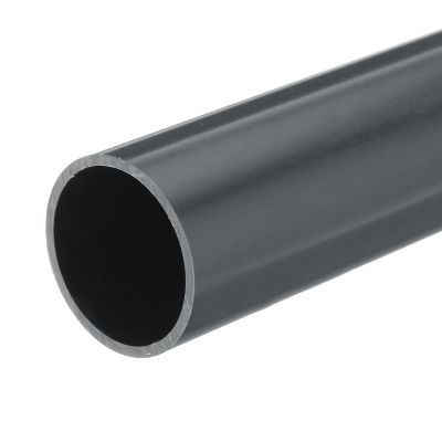 MECCANIXITY 1.5 Inch PVC Rigid Tube Round Pipe Tubing Hardware Tubing 34.2mm ID 38mm OD 330mm/13" Dark Grey High Impact for Water Pipe