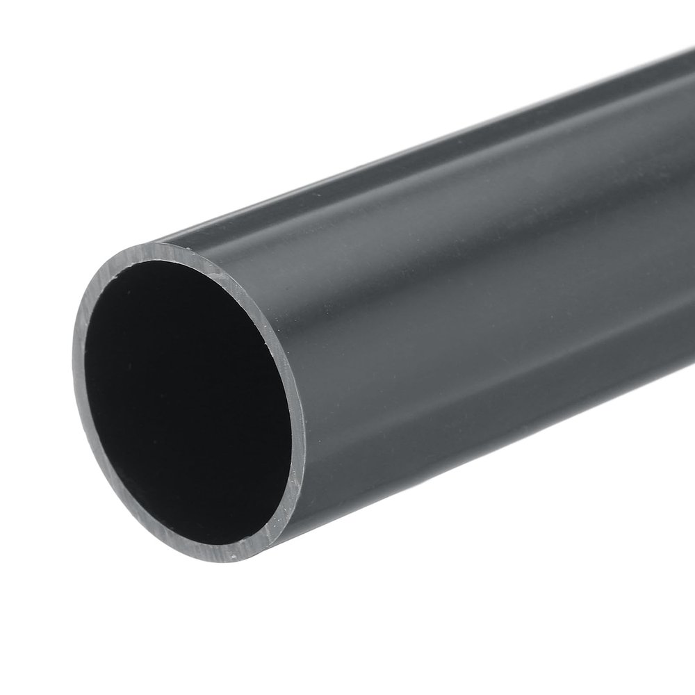 MECCANIXITY 1.5 Inch PVC Rigid Tube Round Pipe Tubing Hardware Tubing 34.2mm ID 38mm OD 330mm/13" Dark Grey High Impact for Water Pipe