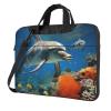 13 inch Laptop Tote Bag Men Women Dolphins Blue Shoulder Laptop Sleeve Briefcase Messenger Computer Bag view 1