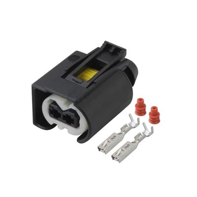 TakenE 1 Set 2 Pin Automotive Ignition Coil Waterprof Connector Wire Harness Damper Female Socket Plug 9441292 50290937 (Color : Female with Wire)