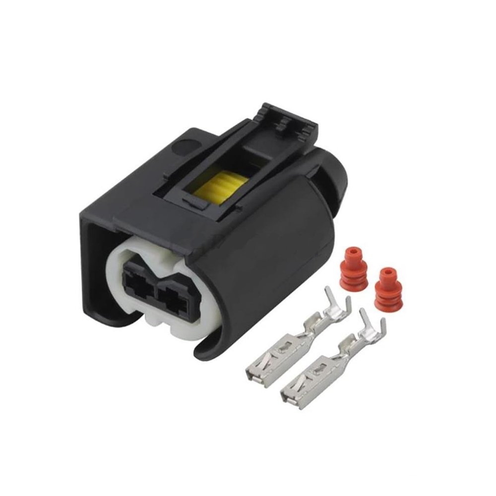 TakenE 1 Set 2 Pin Automotive Ignition Coil Waterprof Connector Wire Harness Damper Female Socket Plug 9441292 50290937 (Color : Female with Wire)