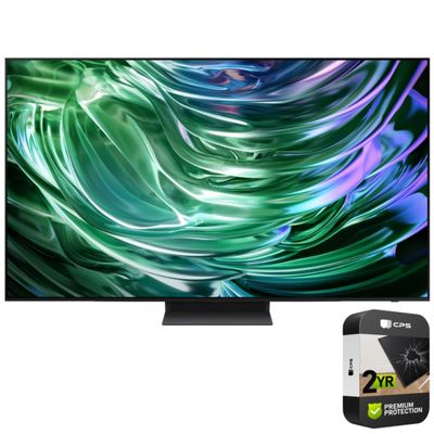 Samsung QN55S90DA 55 Inch OLED 4K Smart TV (2024) (Renewed) Bundle with 2 Year Enhanced Protection Pack