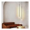 DXYC Modern Black Linear Pendant Light - 12W LED Minimalist Long Tube Hanging Lamp, Nordic Strip Suspension Lighting Fixtures for Bedroom, Study, Living Room, Bar, KTV, Hotel(3000K) view 2