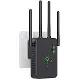 DirectNine Basics Wireless WiFi Repeater WiFi Signal Booster Dual-Band 2.4G 5G WiFi Extender, Small, Black