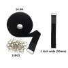 XORVIDN 16ft Long And 2 Inch Wide With 15 Metal BucklesAdjustable Fastening Cable Straps, Cut-to-Length Cinch Strap, Reusable Nylon Securing Cord Ties for Organizer or Storage, Black (2in x 16ft) view 3