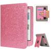 Caweet Case for Kobo Clara Colour/BW 6 Inch 2024 Release, Premium PU Leather Foldable Stand Protective Sleeve Cover with Card Slot and Hand Strap, Glitter Pink view 1