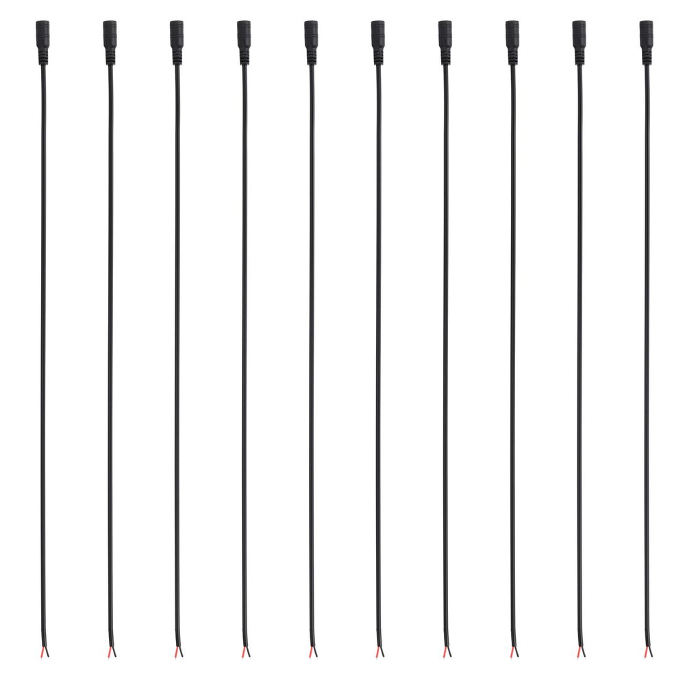 PATIKIL 20 Inch DC Power Cable, 20 Pcs 5.5mm x 2.1mm Barrel Plug Socket Cables DC Female Plug to Bare Wire Open Adapter for LED Strip, CCTV Camera