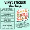 (3Pcs) Cool Moms Club Sticker, Decorate Books Laptop Phone Water Bottles Kindles Stickers Tumbler Sticker Waterproof Vinyl Decorate Sticker 3" Inch view 4