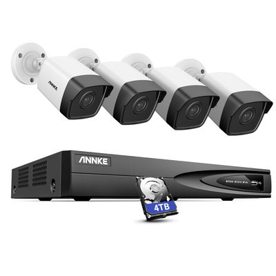 ANNKE 5MP Home Security Camera System, 12MP H.265+ NVR for 24/7 Reocrding, 2pcs 5MP 3K PoE IP Bullet Camera Wired, Human&Vehicle Detection, IP67 Weatherproof, Color Night Vision, 4TB HDD Included