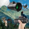 40x60 Monocular Telescope High Power with Tripod,Smartphone Adapter - Focus Optics, Day & Low Night Vision Waterproofs High Monocular Telescope for Outdoor Watching Birds Travel KEMTAT